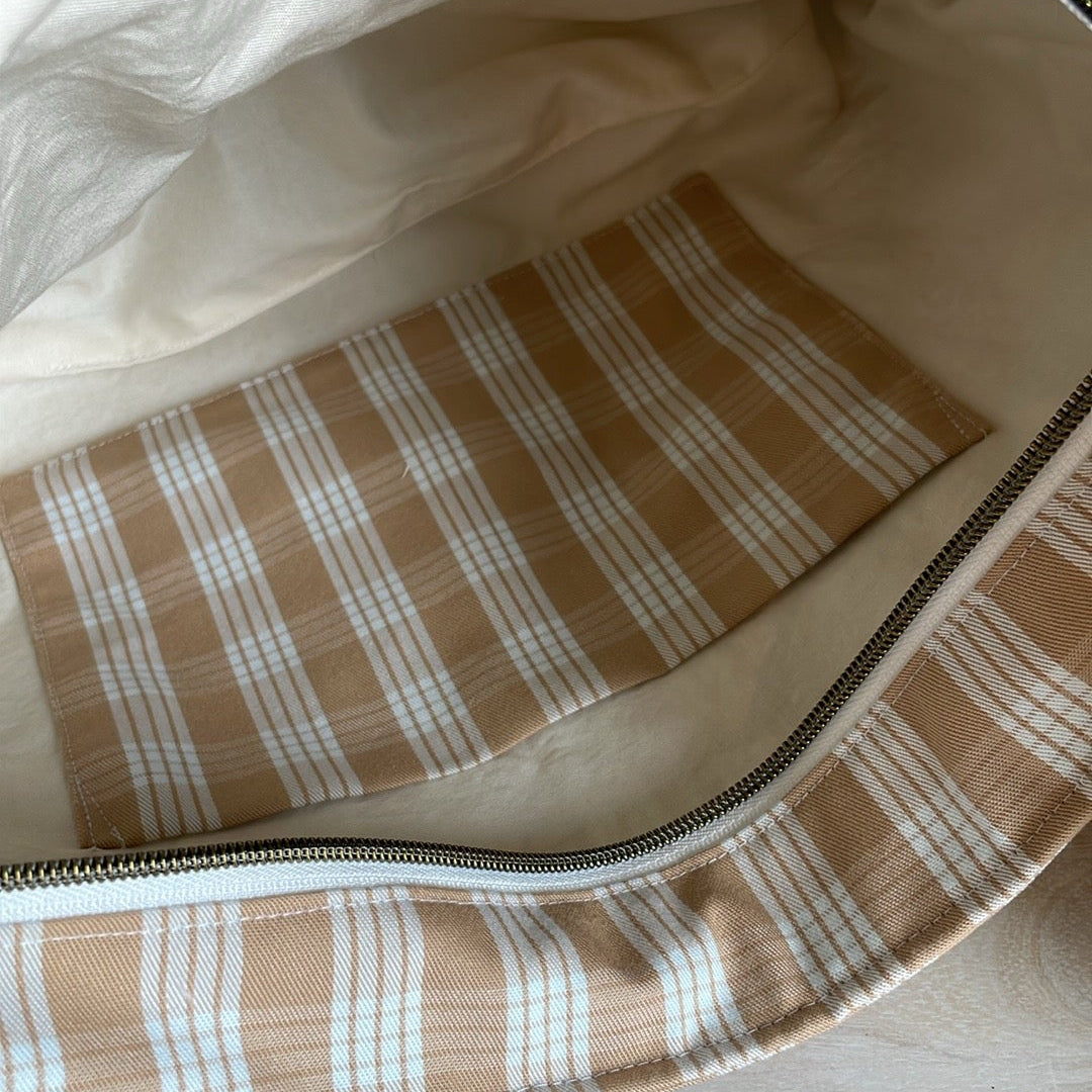 Made to order - Medium Zippered Palaka Tote Bag