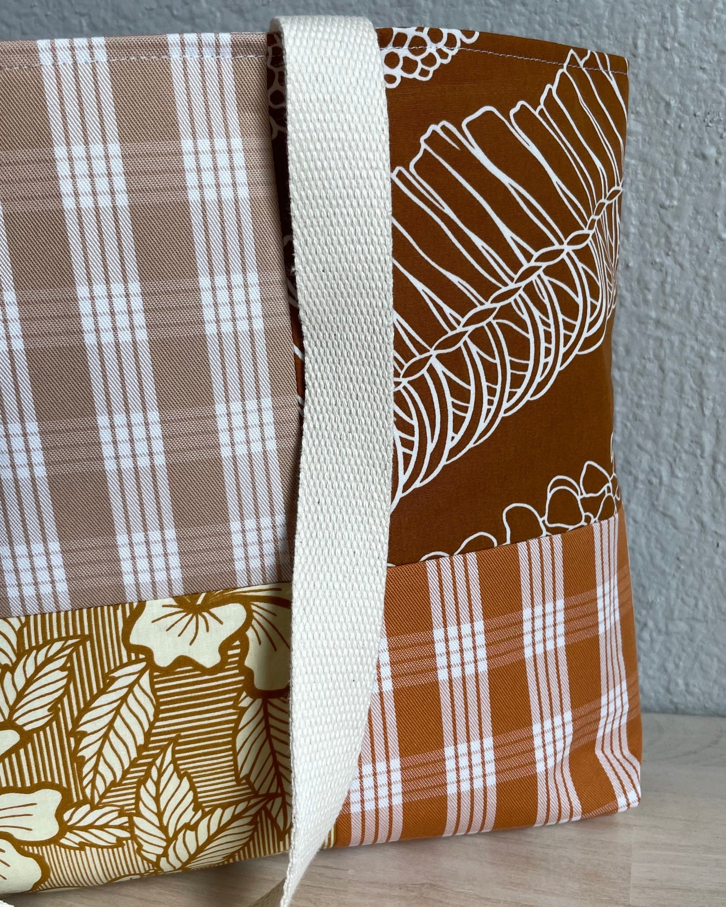 Medium Patchwork Palaka Tote Bag - Rust